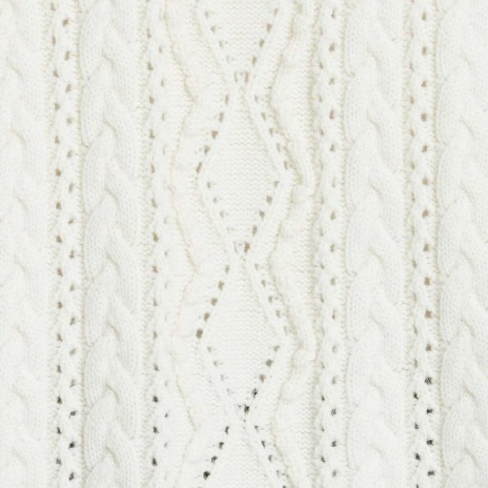 NWT M Cashmere Cable Cardigan Sweater Cream White - Picture 2 of 15